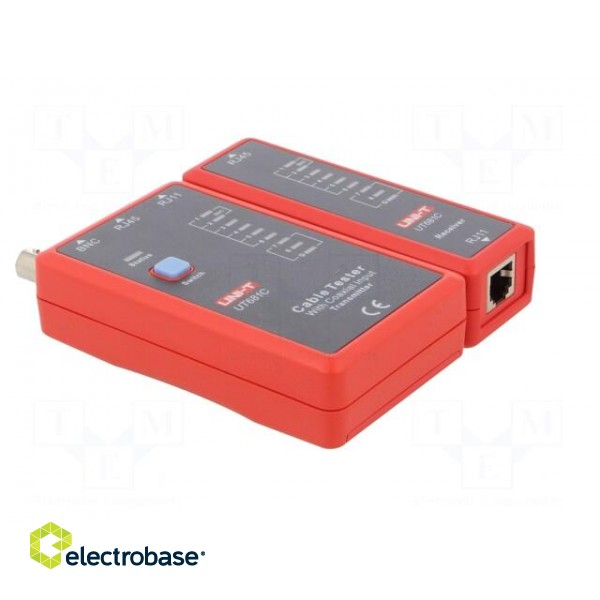 Tester: LAN wiring | Equipment: BNC adapter,battery | Display: LED image 8