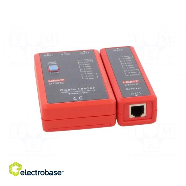 Tester: LAN wiring | Equipment: BNC adapter,battery | Display: LED image 9