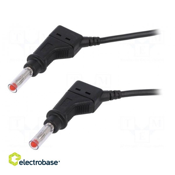 Connection cable | 32A | banana plug 4mm,both sides | Len: 2m | black