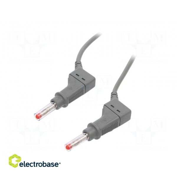 Connection cable | 32A | banana plug 4mm,both sides | Len: 1m | grey
