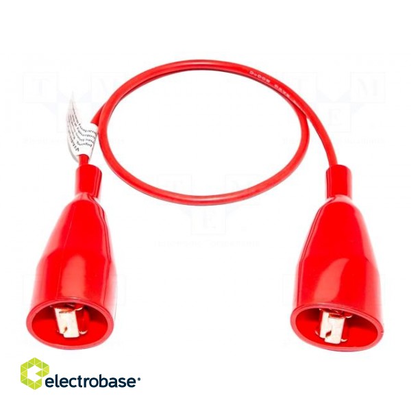 Connection cable | both sides,aligator clip | Len: 0.71m | red