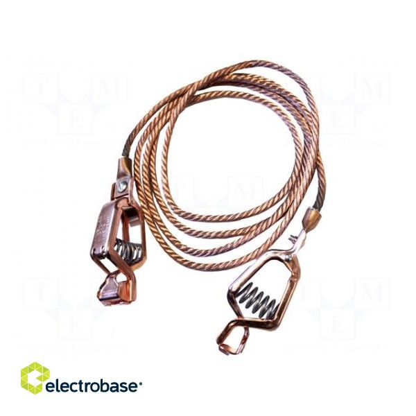 Ground/earth cable | both sides,aligator clip | Len: 2.4m | copper