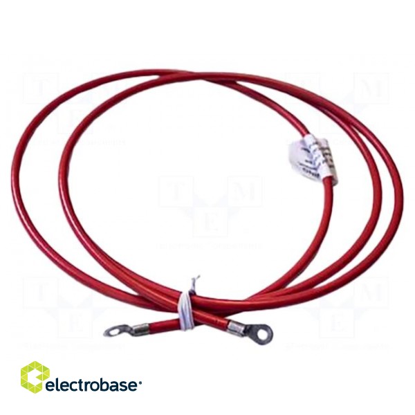 Ground/earth cable | ring terminal,both sides | Len: 0.91m | orange