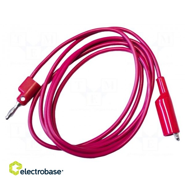 Test lead | 10A | banana plug 4mm,aligator clip | Urated: 1kV | red