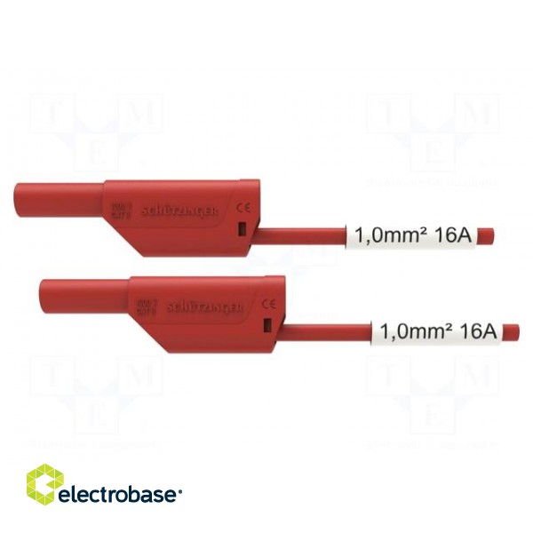Test lead | 16A | banana plug 4mm,both sides | Urated: 1kV | Len: 1m