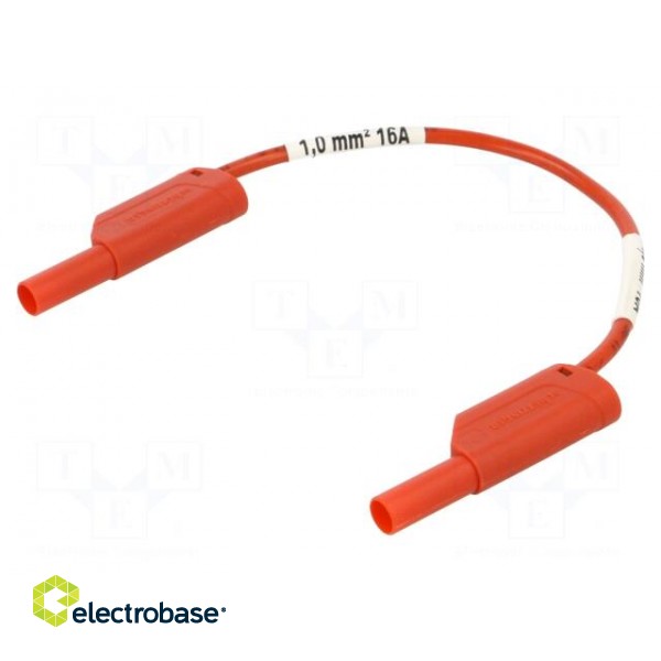 Test lead | 16A | banana plug 4mm,both sides | Urated: 1kV | red