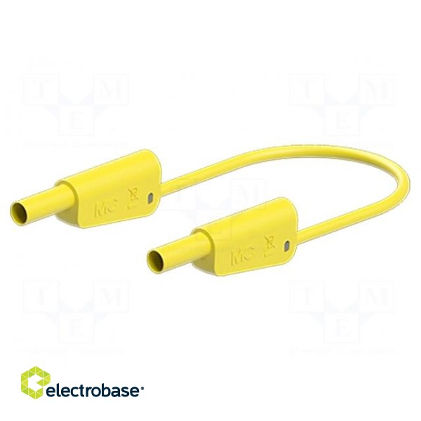 Test lead | 32A | banana plug 4mm,both sides | Len: 0.25m | yellow