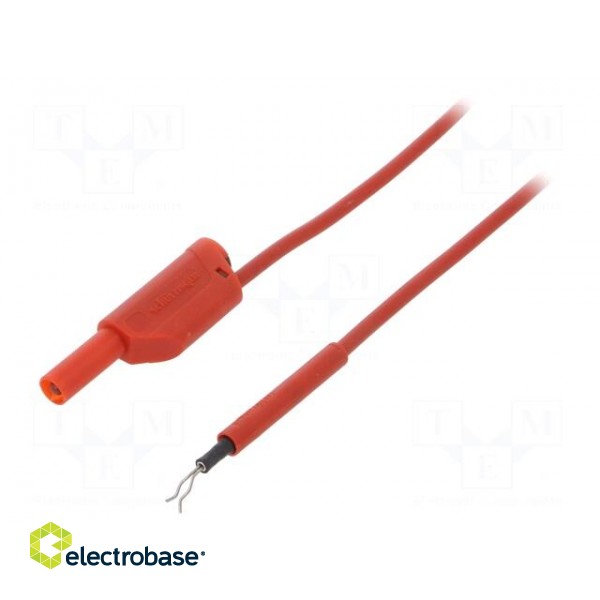 Test lead | 19A | probe tip,banana plug 4mm | Len: 0.5m | red