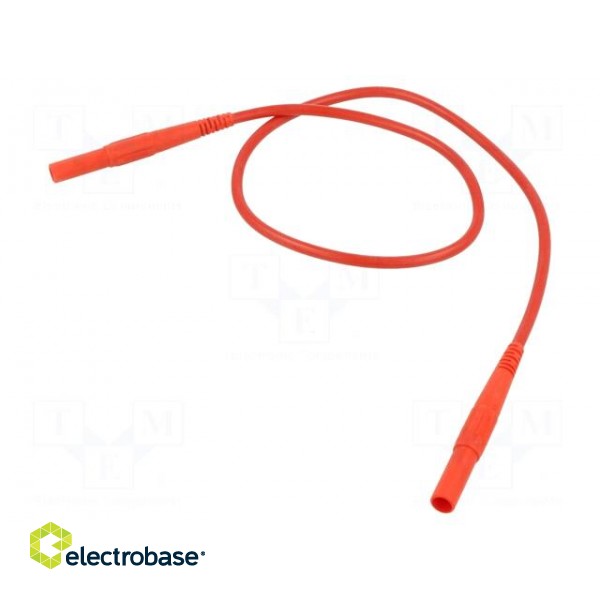 Test lead | 32A | banana plug 4mm x2 | insulated | Len: 0.5m | red