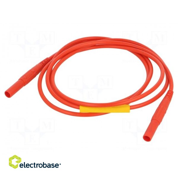 Test lead | 32A | banana plug 4mm x2 | insulated | Urated: 1kV | red