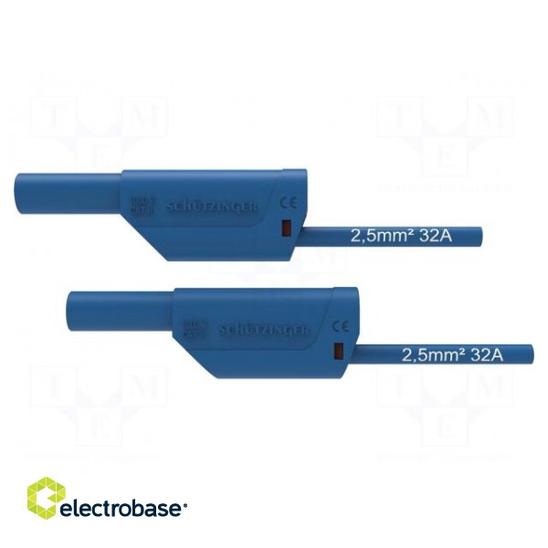 Test lead | 32A | banana plug 4mm,both sides | Urated: 1kV | blue