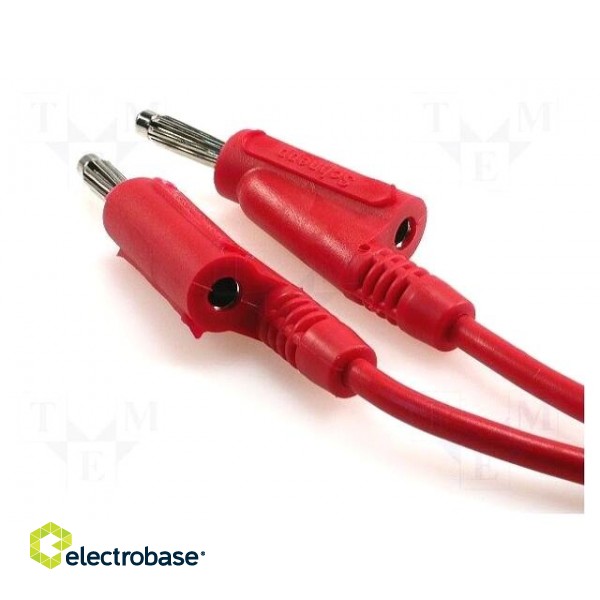 Test lead | 60VDC | 20A | banana plug 4mm,both sides | Len: 1m | red