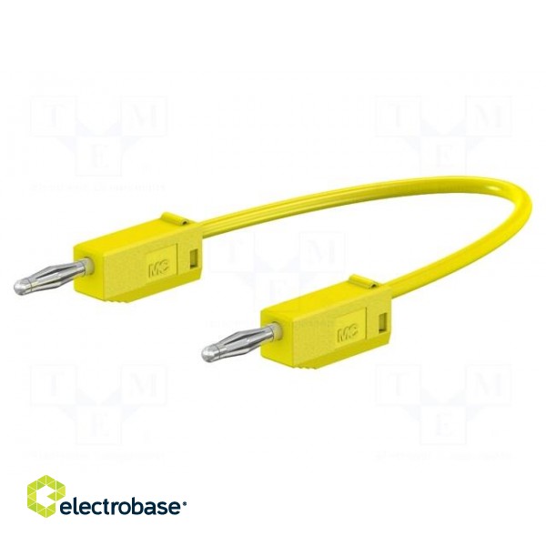 Test lead | 60VDC | 30VAC | 10A | banana plug 2mm,both sides | yellow