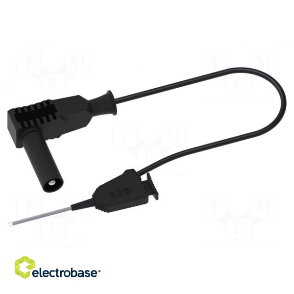 Test lead | 60VDC | 30VAC | 1A | Len: 0.5m | black | Insulation: silicone фото 2