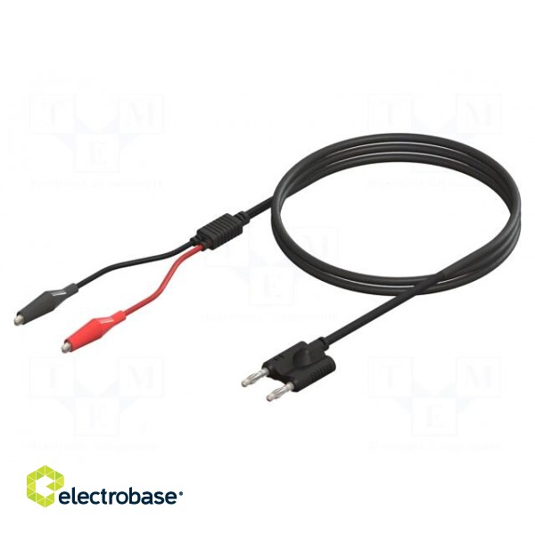 Test lead | 60VDC | 30VAC | 3A | with 4mm axial socket | Len: 1m | black paveikslėlis 2