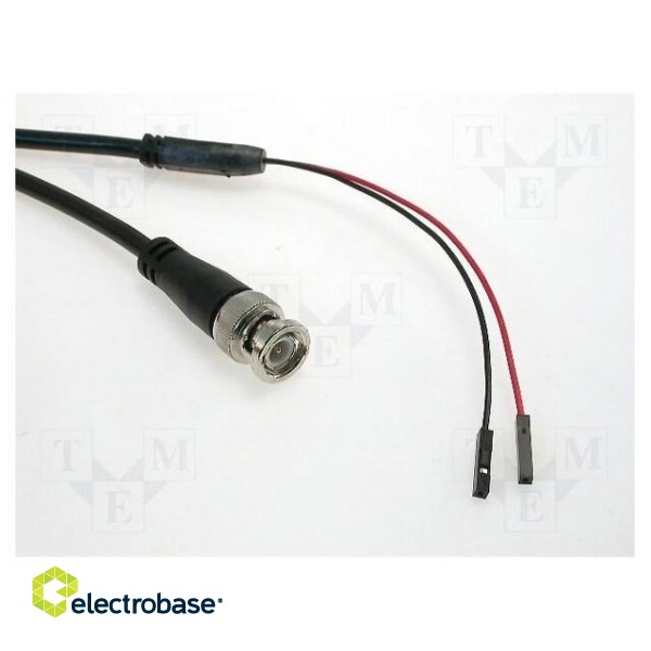 Test lead | 60VDC | 2x 0.64mm socket-BNC plug | Len: 1.2m | Z: 50Ω