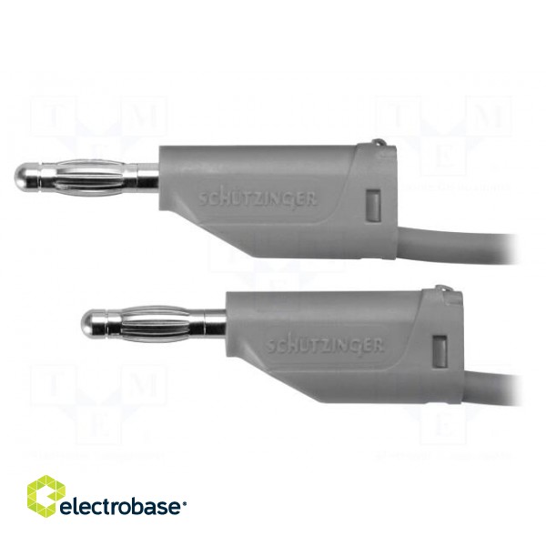Test lead | 70VDC | 33VAC | 16A | banana plug 4mm,both sides | grey