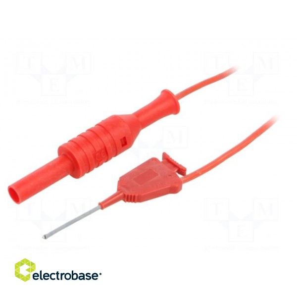 Test lead | 70VDC | 33VAC | 1A | banana plug 2mm,aligator clip | red image 2