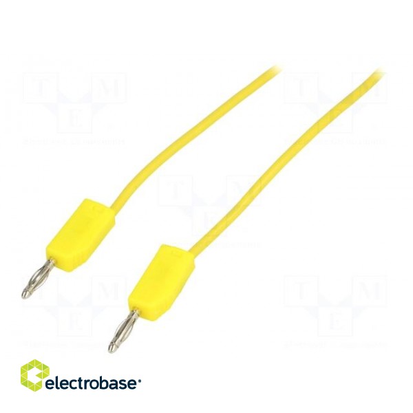 Test lead | 2mm banana plug-2mm banana plug | Len: 1m | yellow