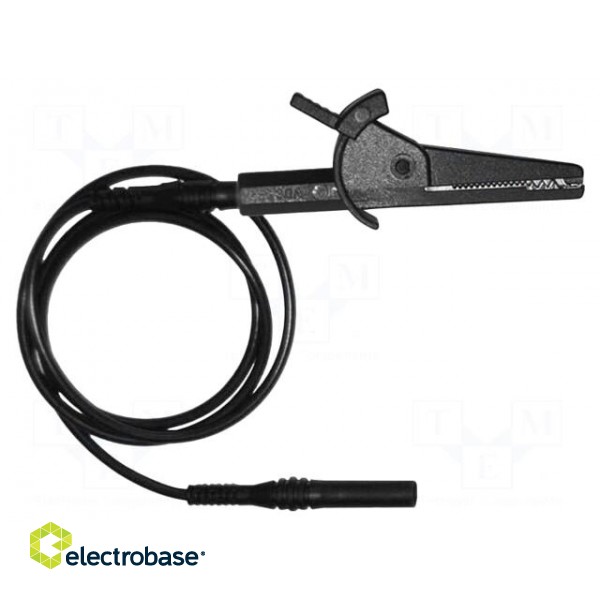 Test lead | banana plug 4mm,aligator clip | Len: 1m | black image 2