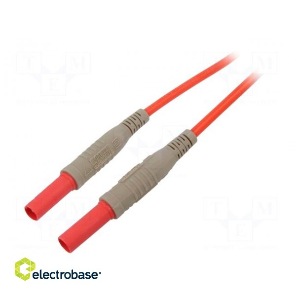 Test lead | banana plug 4mm,both sides | insulated | Len: 2m | red фото 1