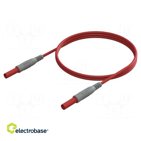 Test lead | banana plug 4mm,both sides | insulated | Len: 2m | red фото 2