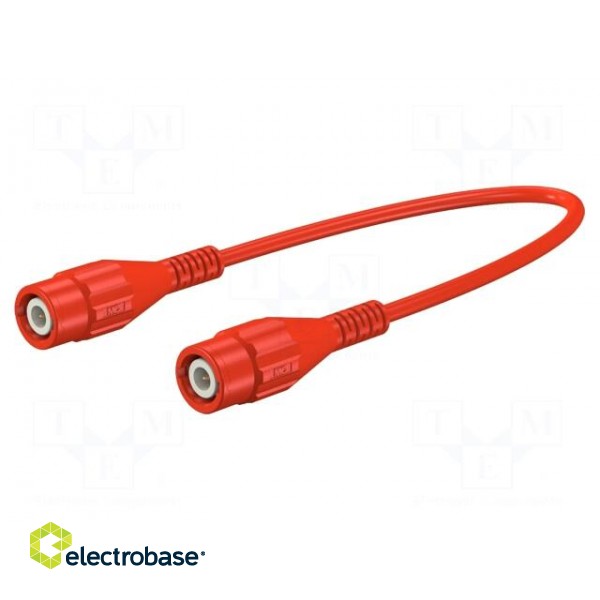 Test lead | BNC plug,both sides | Len: 1m | red | Z: 50Ω | brass