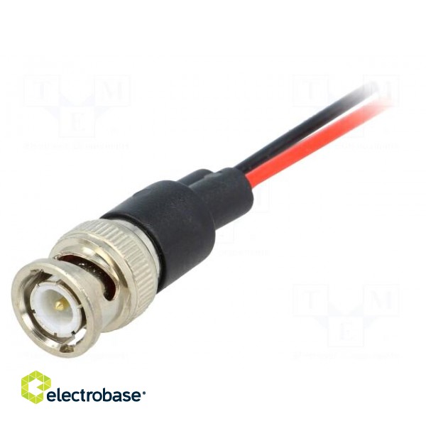 Test lead | BNC male plug-free end | Urated: 300V | Len: 0.18m | black