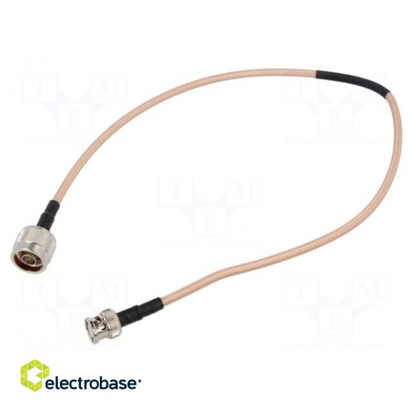 Test lead | BNC plug,plug type N male | Len: 0.6m | brown-beige image 1