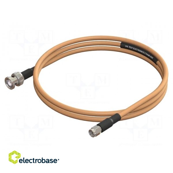 Test lead | BNC plug,SMA male | Len: 1m | brown-beige | Z: 50Ω image 2