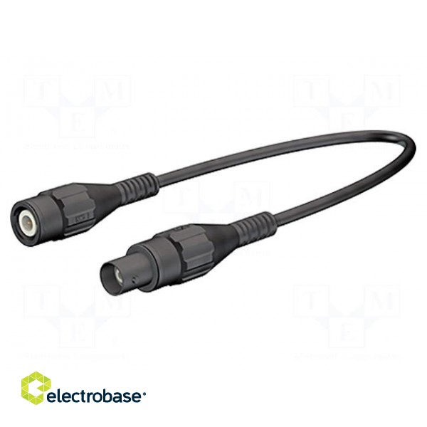 Test lead | BNC socket,BNC plug | Len: 0.5m | black | Z: 50Ω | brass