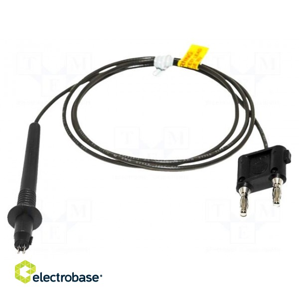 Test lead | probe tip,banana plug double 4mm | Urated: 30V | black