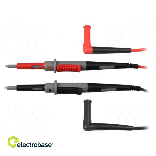 Test leads | Imax: 10A | Len: 1m | insulated | black,red image 1