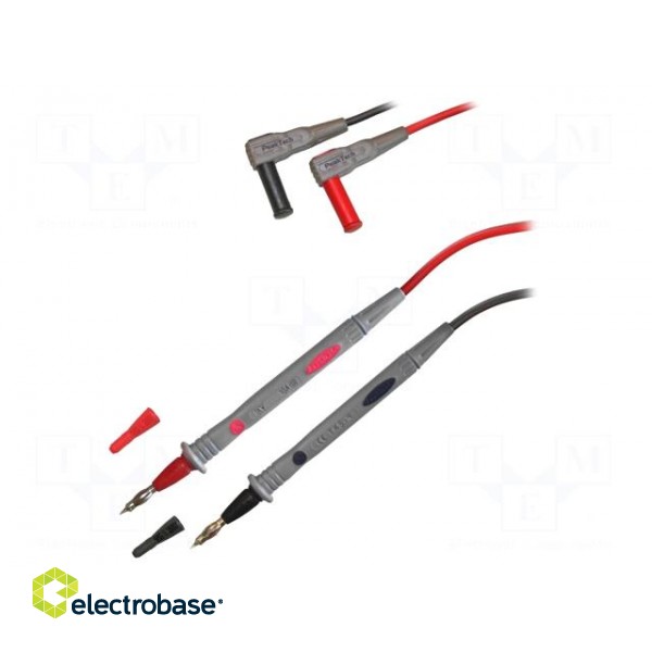 Test leads | Inom: 10A | Len: 1.2m | insulated | black,red | 2pcs.