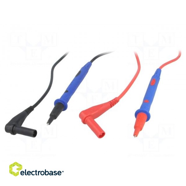 Set of test leads | Inom: 10A | Len: 1.2m | red and black