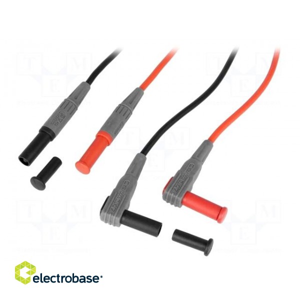 Set of test leads | Inom: 10A | Len: 1m | red and black