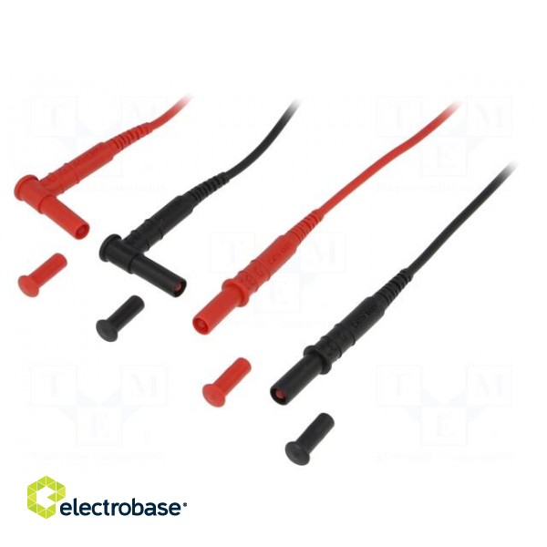 Set of test leads | Inom: 15A | Len: 1.5m | red and black