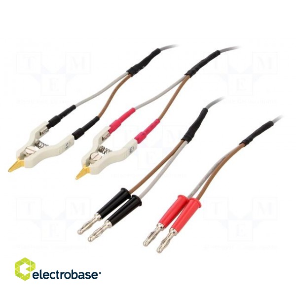 Set of test leads | Len: 1.2m | four-wire Kelvin clips