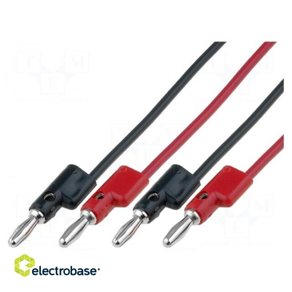 Set of test leads | Urated: 30V | Inom: 15A | Len: 0.9m | 2x test lead
