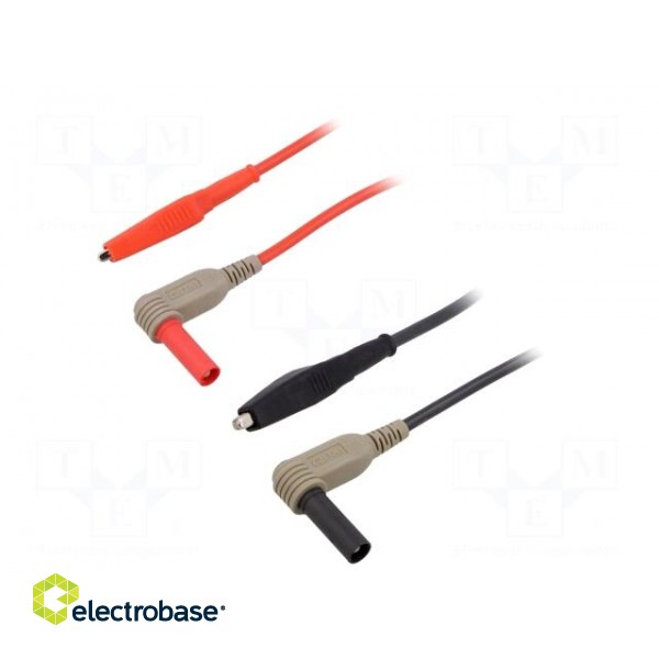 Test leads | Inom: 10A | Len: 1m | insulated | black,red | -20÷80°C image 1