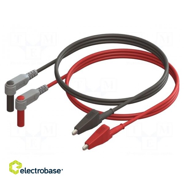 Test leads | Inom: 10A | Len: 1m | insulated | black,red | -20÷80°C image 2