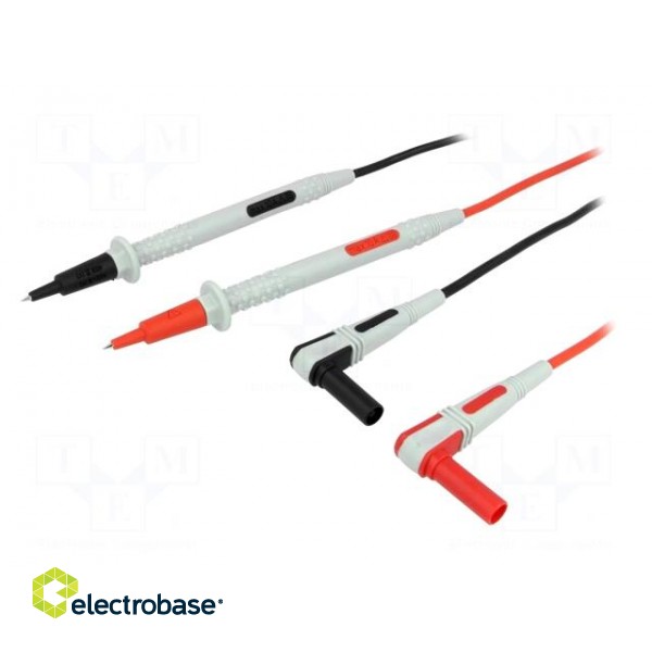Set of test leads | Inom: 10A | Len: 1m | red and black