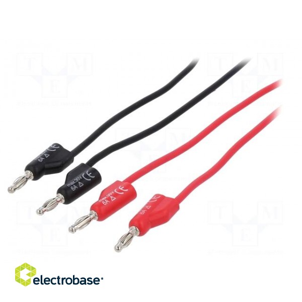 Test leads | Umax: 30V | Imax: 6A | Len: 1m | with 4mm axial socket