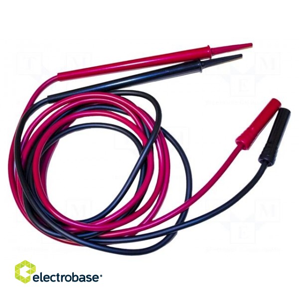 Test leads | Urated: 1kV | Inom: 30A | Len: 1.2m | insulated | black,red