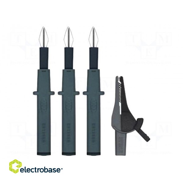 Kit of test probes | Wire insul.mat: PVC | black | socket 4mm