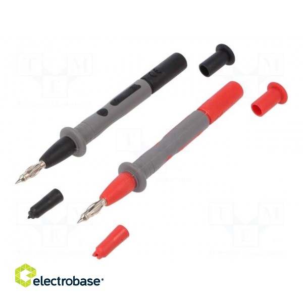 Test probe | 15A | red and black | Socket size: 4mm image 1