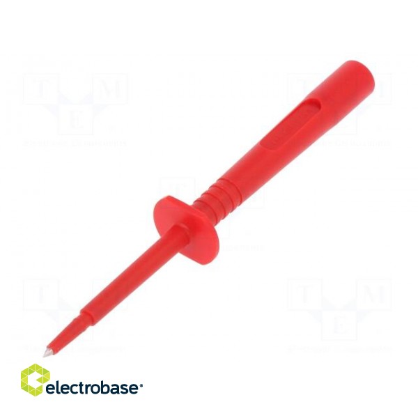 Probe tip | 16A | red | Socket size: 4mm | Plating: nickel plated | 5mΩ image 1