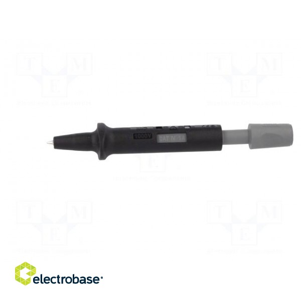 Test probe | 1A | black | Tip diameter: 2mm | Socket size: 4mm фото 3