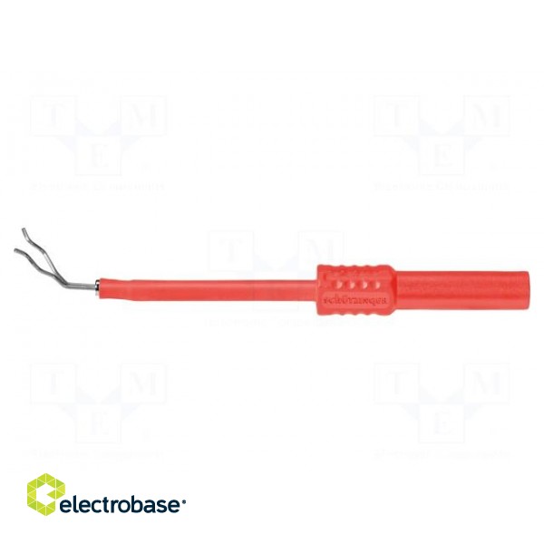 Probe tip | 1A | red | Socket size: 4mm | Plating: nickel plated | 3mΩ