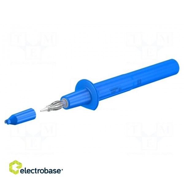 Probe tip | 32A | blue | Tip diameter: 4mm | Socket size: 4mm